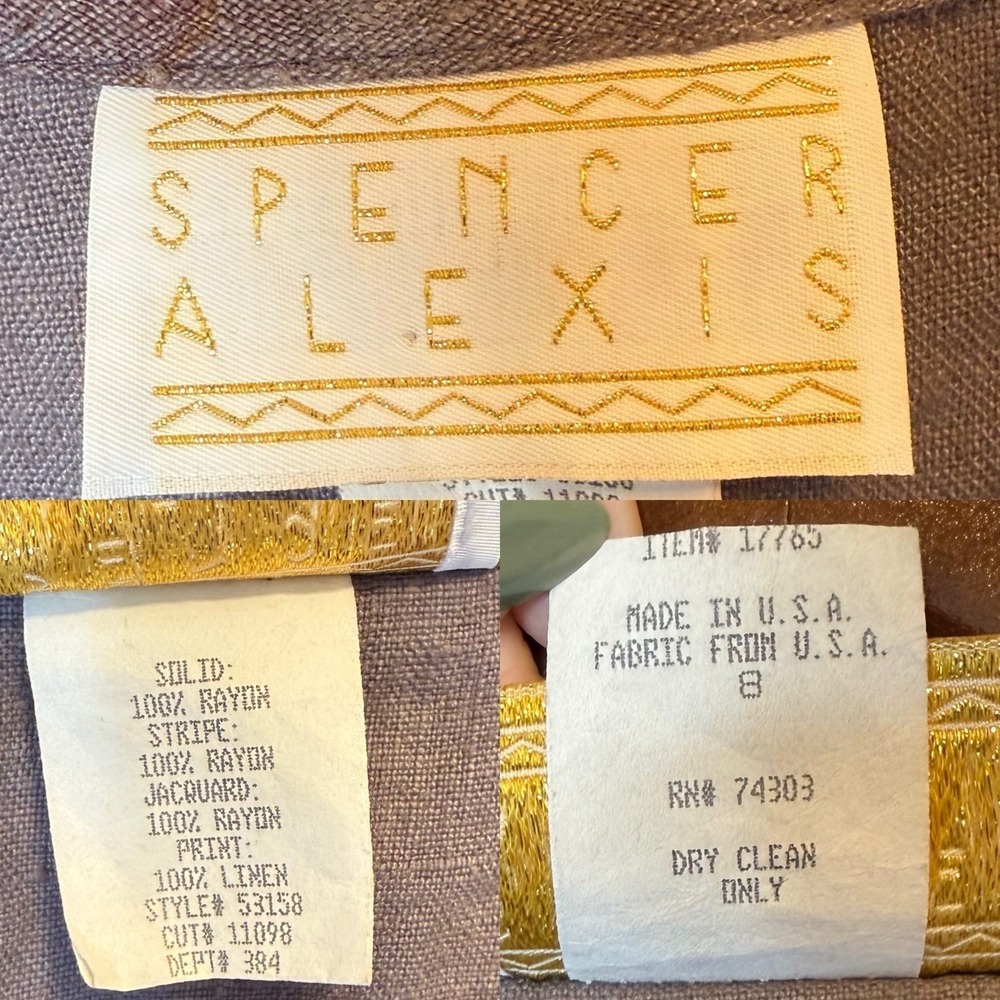 Spencer Alexis Vintage Patchwork Button Up Top Boho Mixed Media Art to Wear sz 8 - Picture 7 of 7